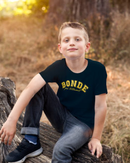 T-shirt, Bonde på tillväxt, mörkblå med gult tryck