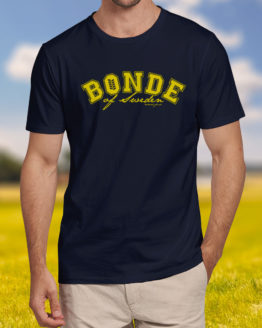 T-shirt unisex, mörkblå med gult tryck