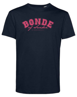 T-shirt unisex, mörkblå, rosa tryck